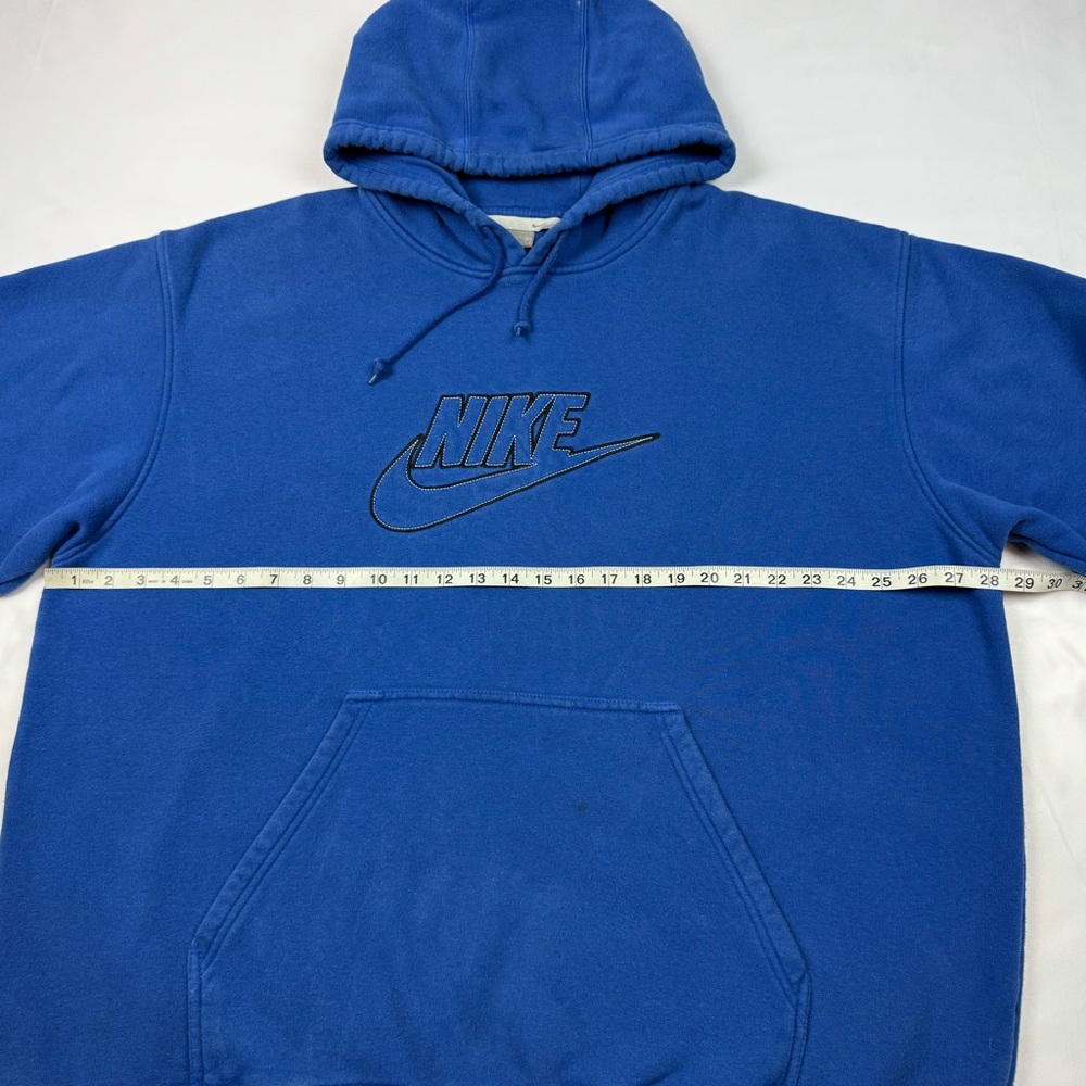 Vtg Nike Mens Hoodie Sweatshirt XL Y2K Oversized Center Swoosh Blue B7 - Picture 8 of 9